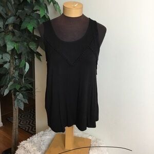 Love,fire black scoop neck ribbed & Pom Pom detail Woman’s Juniors large